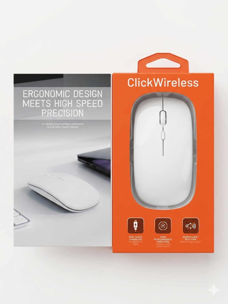🖱️ Mouse Inalámbrico Helix ClickWireless Dual: ¡Olvídate de las Pilas y el Ruido!