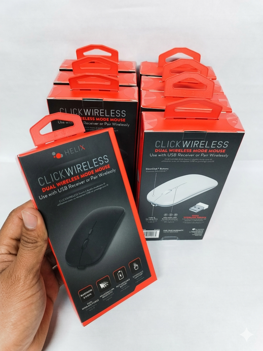 🖱️ Mouse Inalámbrico Helix ClickWireless Dual: ¡Olvídate de las Pilas y el Ruido!